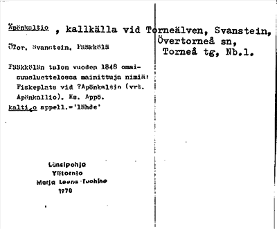 Bild på arkivkortet för arkivposten Äpönkaltio