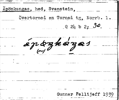Bild på arkivkortet för arkivposten Äpönkangas