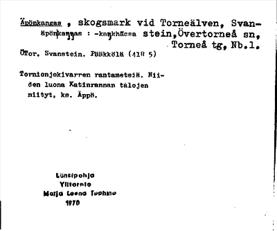 Bild på arkivkortet för arkivposten Äpönkangas