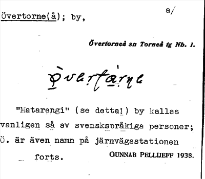 Bild på arkivkortet för arkivposten Övertorne(å)