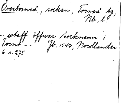 Bild på arkivkortet för arkivposten Övertorneå