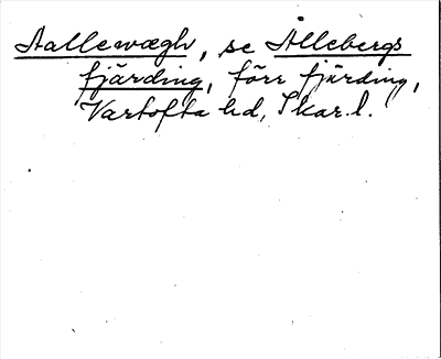 Bild på arkivkortet för arkivposten Aallewægh, se Ållebergs fjärding