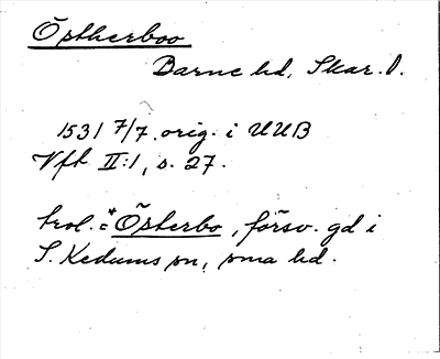 Bild på arkivkortet för arkivposten Östherboo = *Österbo?