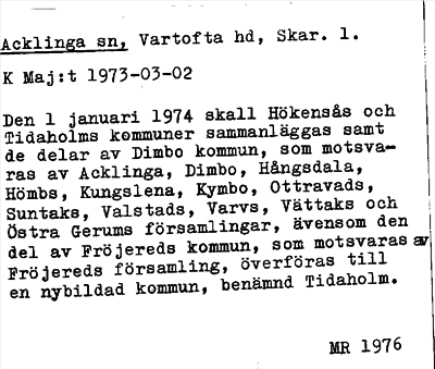 Bild på arkivkortet för arkivposten Acklinga socken
