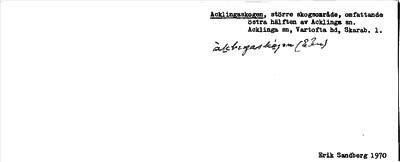 Bild på arkivkortet för arkivposten Acklingaskogen