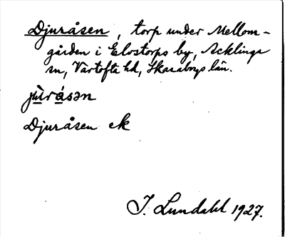 Bild på arkivkortet för arkivposten Djuråsen