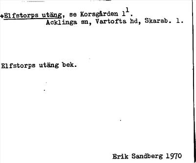 Bild på arkivkortet för arkivposten Elfstorps utäng, se Korsgården