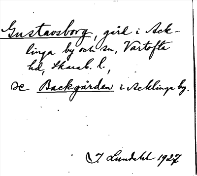 Bild på arkivkortet för arkivposten Gustavsborg, se Backgården