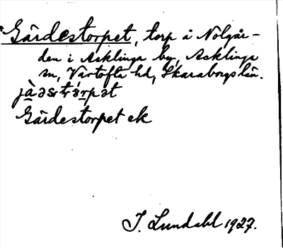 Bild på arkivkortet för arkivposten Gärdestorpet