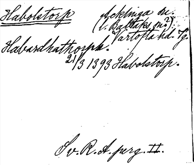 Bild på arkivkortet för arkivposten Habolstorp