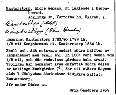 Bild på arkivkortet för arkivposten Kantorstorp