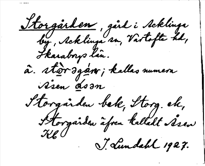 Bild på arkivkortet för arkivposten Storgården