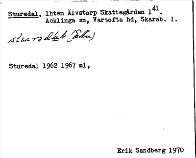 Bild på arkivkortet för arkivposten Sturedal