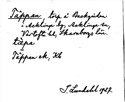 Bild på arkivkortet för arkivposten Täppan