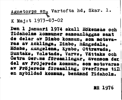 Bild på arkivkortet för arkivposten Agnetorps socken