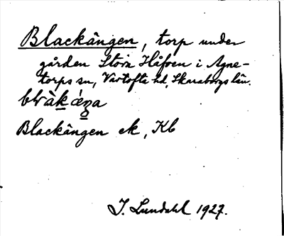 Bild på arkivkortet för arkivposten Blackängen