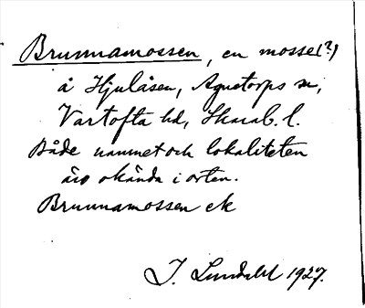 Bild på arkivkortet för arkivposten Brunnamossen