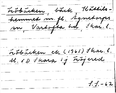 Bild på arkivkortet för arkivposten Fröbäcken