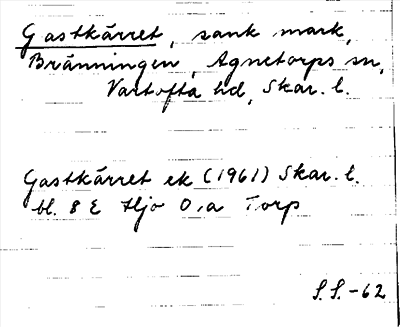 Bild på arkivkortet för arkivposten Gastkärret