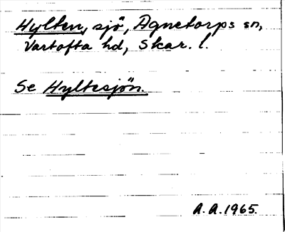 Bild på arkivkortet för arkivposten Hylten, se Hyltesjön