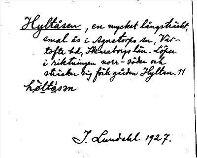 Bild på arkivkortet för arkivposten Hyltåsen