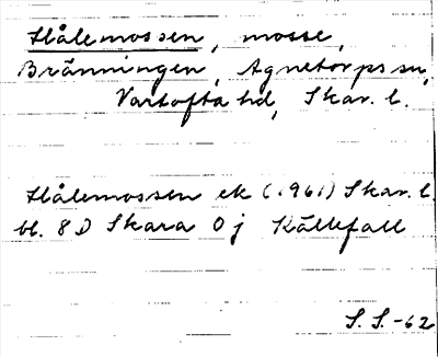 Bild på arkivkortet för arkivposten Hålemossen
