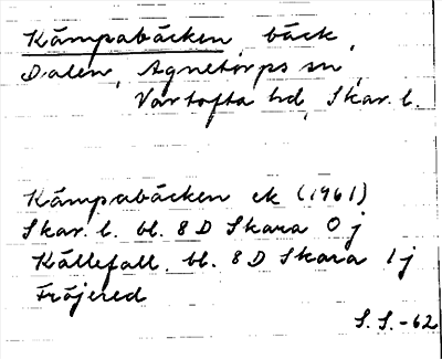 Bild på arkivkortet för arkivposten Kämpabäcken