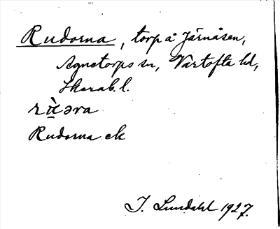 Bild på arkivkortet för arkivposten Rudorna