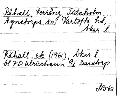 Bild på arkivkortet för arkivposten Råhall