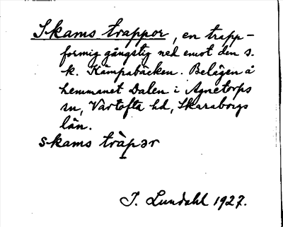 Bild på arkivkortet för arkivposten Skams trappor