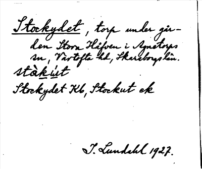 Bild på arkivkortet för arkivposten Stockydet