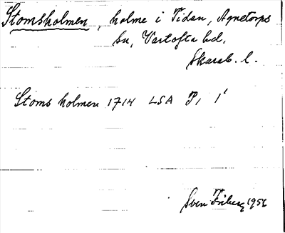 Bild på arkivkortet för arkivposten Stomsholmen