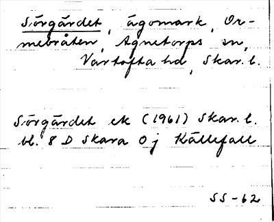 Bild på arkivkortet för arkivposten Sörgärdet