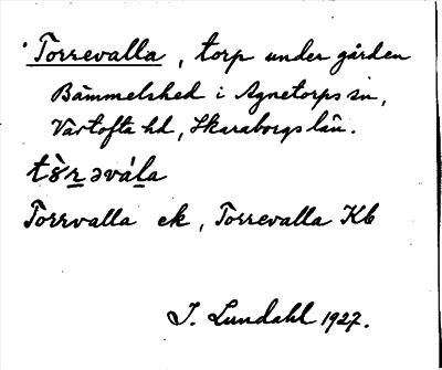 Bild på arkivkortet för arkivposten Torrevalla