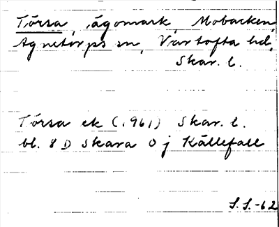 Bild på arkivkortet för arkivposten Törsa