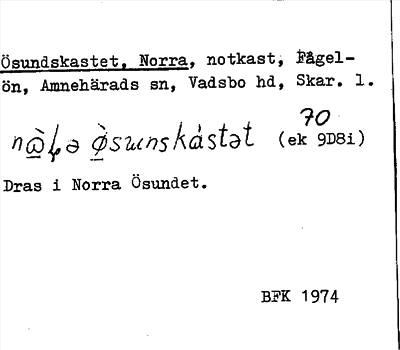 Bild på arkivkortet för arkivposten Ösundskastet, Norra