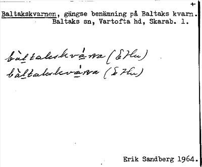 Bild på arkivkortet för arkivposten Baltakskvarnen