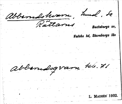 Bild på arkivkortet för arkivposten Abberudskvarn