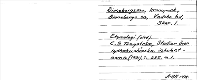 Bild på arkivkortet för arkivposten Binnebergsmo