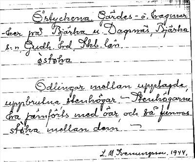 Bild på arkivkortet för arkivposten Östyckena