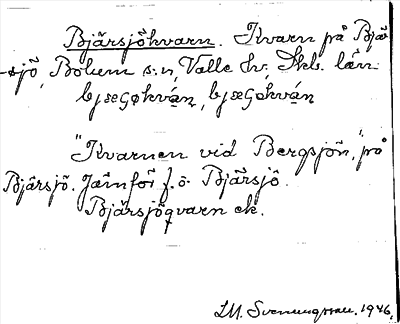 Bild på arkivkortet för arkivposten Bjärsjökvarn