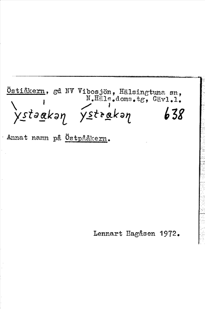 Bild på arkivkortet för arkivposten Östiåkern, se Östpååkern
