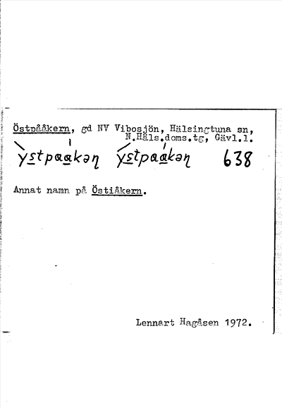Bild på arkivkortet för arkivposten Östpååkern, se Östiåkern