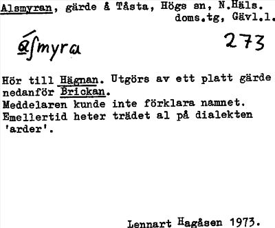 Bild på arkivkortet för arkivposten Alsmyran
