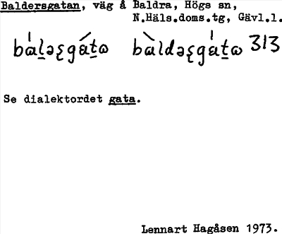 Bild på arkivkortet för arkivposten Baldersgatan
