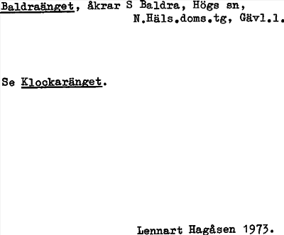 Bild på arkivkortet för arkivposten Baldraänget