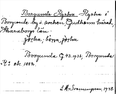 Bild på arkivkortet för arkivposten Borgunda Kyrka