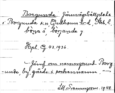 Bild på arkivkortet för arkivposten Borgunda