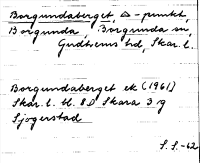 Bild på arkivkortet för arkivposten Borgundaberget