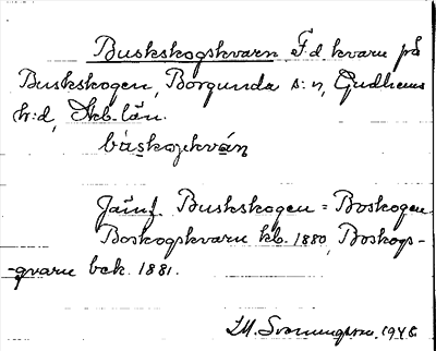 Bild på arkivkortet för arkivposten Buskskogskvarn